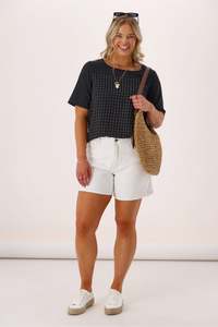 Gloss The Label Celeste Top Black Check