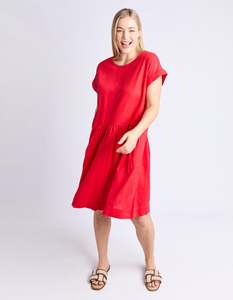 Elm Sunset Hour Solid Dress Poppy