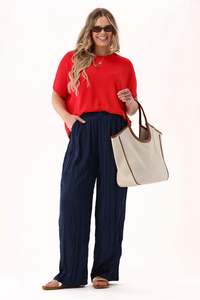 Sale Pants: Gloss The Label Jackie Crushed Satin Pant Navy