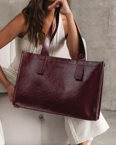 Louenhide Riley Tote Burgundy Patent