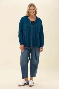 Alpine by Shine On Brooks Zip Front Hoodie Teal