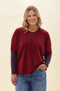Alpine by Shine On Lyon Merino Hi-lo Top Cherry