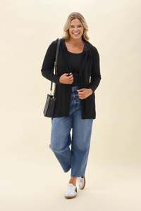 Alpine by Shine On Big Dreams Cardigan Black With Floral Hood
