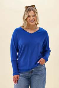 Alpine by Shine On Gigi Merino Batwing Top Cobalt