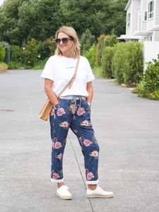 All Bottoms: Sunday Boho Bailey Pant Dark Blue Wash