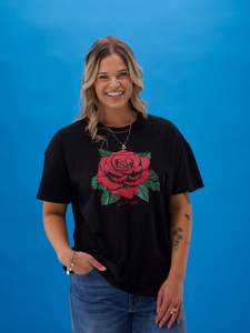 Rebel Club Faded Rose Tee Black
