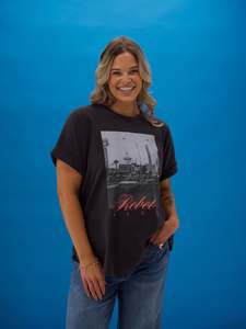 Rebel Club Neon Nights Tee Black Pigment