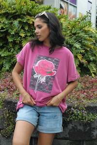 Rebel Club Rose Beauty Capsleeve Tee Pink