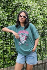 Rebel Club Revolution Boyfriend Tee Green