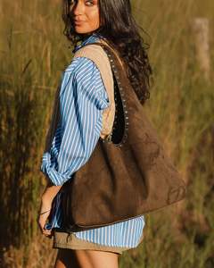 Louenhide Hailey Suedette Shoulder Bag Olive