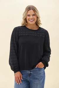 Alpine by Shine On Evelyn Contrast Top Black