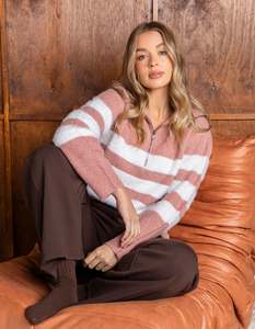 Foxwood Gracie Zip Crew Dark Pink
