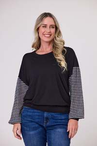 Shine On Label Raleigh Top Black