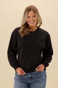 Shine On Label Summit Contrast Panel Crew Black