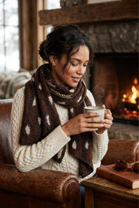 Antler: Antler Golden Prowl Scarf Chocolate