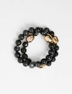 Stella + Gemma Bracelet Beads Black Agate Set 2