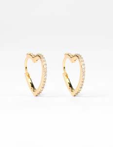 Gifts: Stella + Gemma Heart Crystal Earring Gold