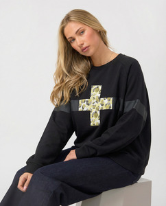Best Sellers: Stella + Gemma Black Leopardess Cross Sweatshirt Black