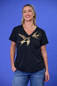 Rebel Club Swallow Tee Black