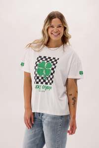 Rebel Club Lucky Charm Boyfriend Tee White