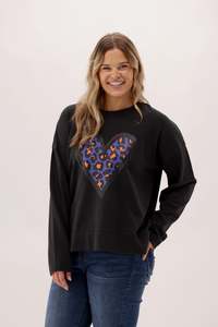 Rebel Club Fierce Leopard Crew Washed Black