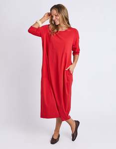 Elm Diana Dress 3/4 Sleeve Cranberry