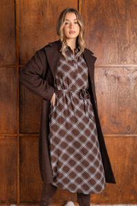 Foxwood Edison Check Dress Chocolate