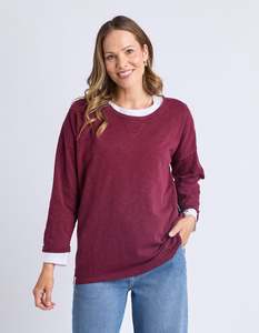 Tees: Elm Annie 3/4 Sleeve Tee Plum