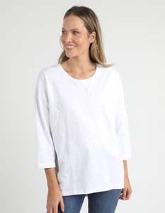 Elm Annie 3/4 Sleeve Tee White