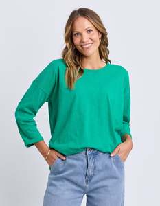 Elm Annie 3/4 Sleeve Tee Turquoise