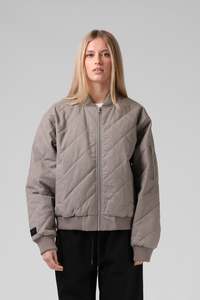 RPM Quilted Bomber Jacket Washed Grey