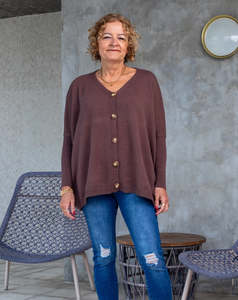 Bee Maddison Chelsea Knit Cardigan Coffee