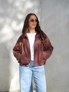 Ayva Dylan Suede Jacket Bitter Chocolate