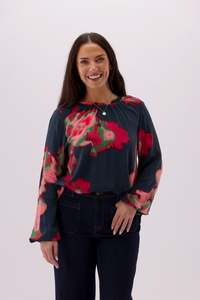 Sunday Boho Khol Ink Floral Top