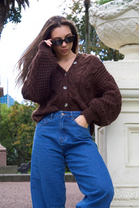 Ayva Marnie Knit Cardigan Chocolate