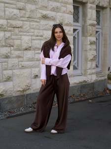 Ayva Satin Bias Pant Chocolate