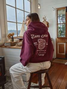 All About Eve Bake Shop Box Hoodie Wine