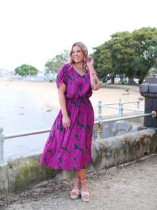 Gloss The Label Radiance Dress Leaf Print