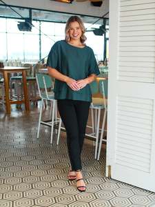 Gloss The Label Cinder Top Teal Green