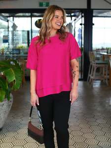 Gloss The Label Cinder Top Electric Fuchsia