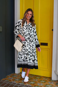 Gloss The Label Verdant Dress Black White