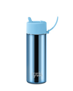 Frank Green 20oz Stainless Steel Ceramic Reusable Bottle Chrome Light Blue with &hellip;