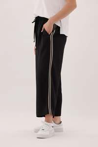 Shine On Brands: Shine on Label Rowen Axis Wide Leg Cropped Pant Black