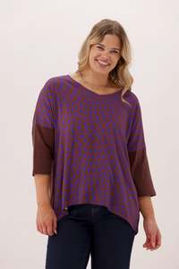 Shine On Label Spark Knit Back Top Chocolate Spot