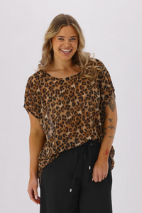 Shine On Label Juno Drape Top Animal