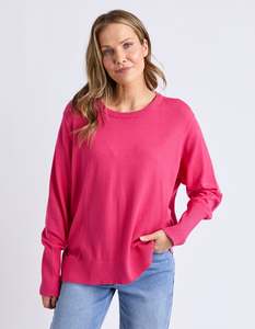 Elm Sunny Long Sleeve Knit Top Hot Pink