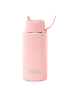 Frank Green 34oz Stainless Steel Ceramic Reusable Bottle Blushed with Flip Straw Lid