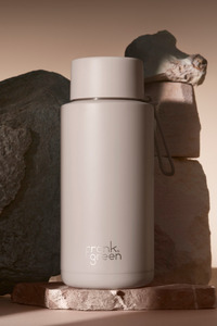Frank Green 34oz Stainless Steel Ceramic Reusable Bottle Moon Dust with Flip Straw Lid