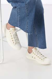 Converse: Converse Womens Chuck Taylor All Star Gold Mono Leather Low Top Egret