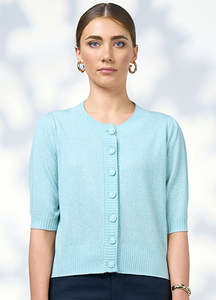 Knitwear: Loobies Story Mica Cardi - Tiffany Blue